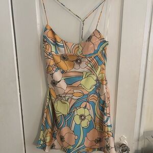 Zara 60”s Peter Max influenced mini dress